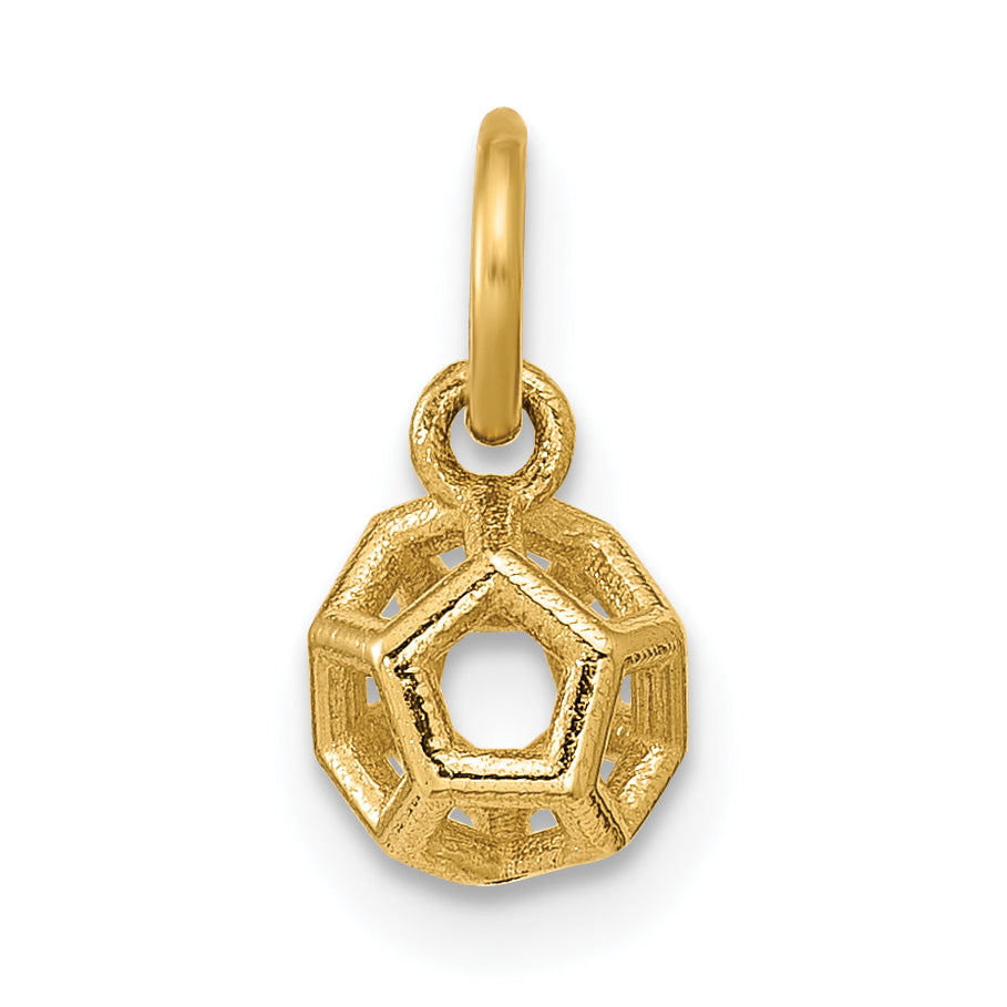14K Polished Icosahedron Shape Pendant-D5797