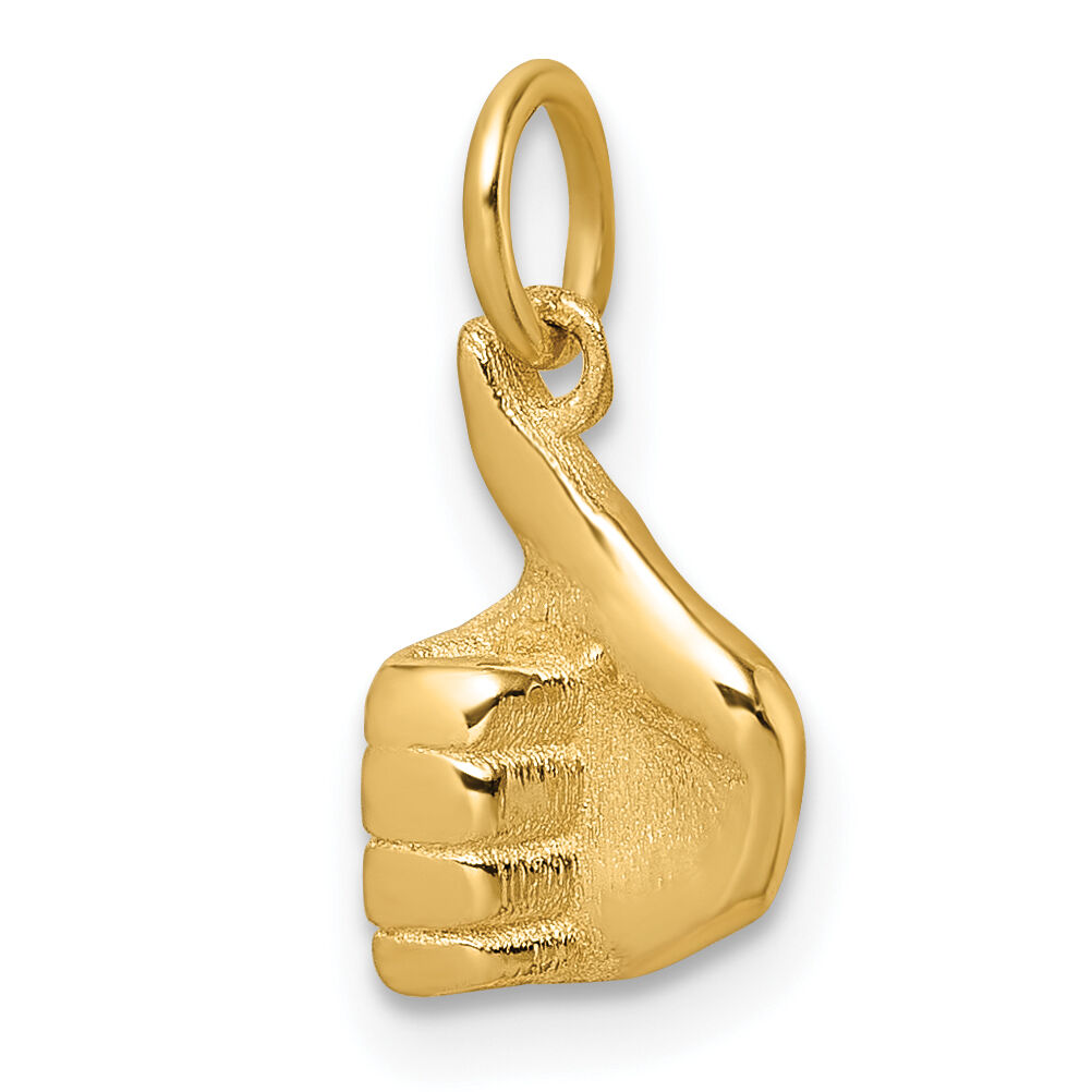 14K Polished Thumbs Up Hand Pendant-D5799