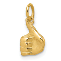 14K Polished Thumbs Up Hand Pendant-D5799