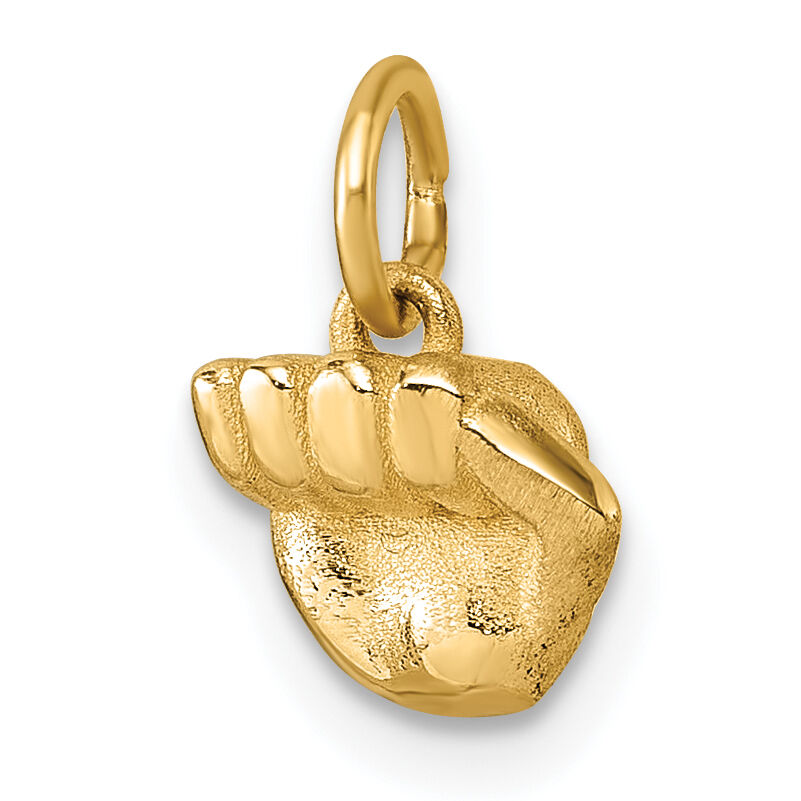 14K Polished Fist Hand Pendant-D5800