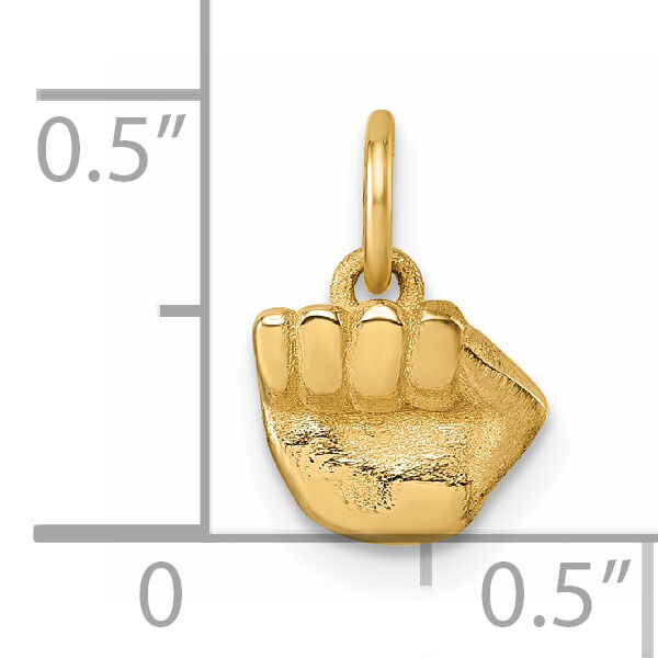 14K Polished Fist Hand Pendant-D5800