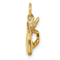 14K Polished OK Hand Pendant-D5801