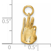 14K Polished OK Hand Pendant-D5801