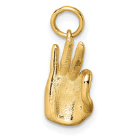 14K Polished OK Hand Pendant-D5801