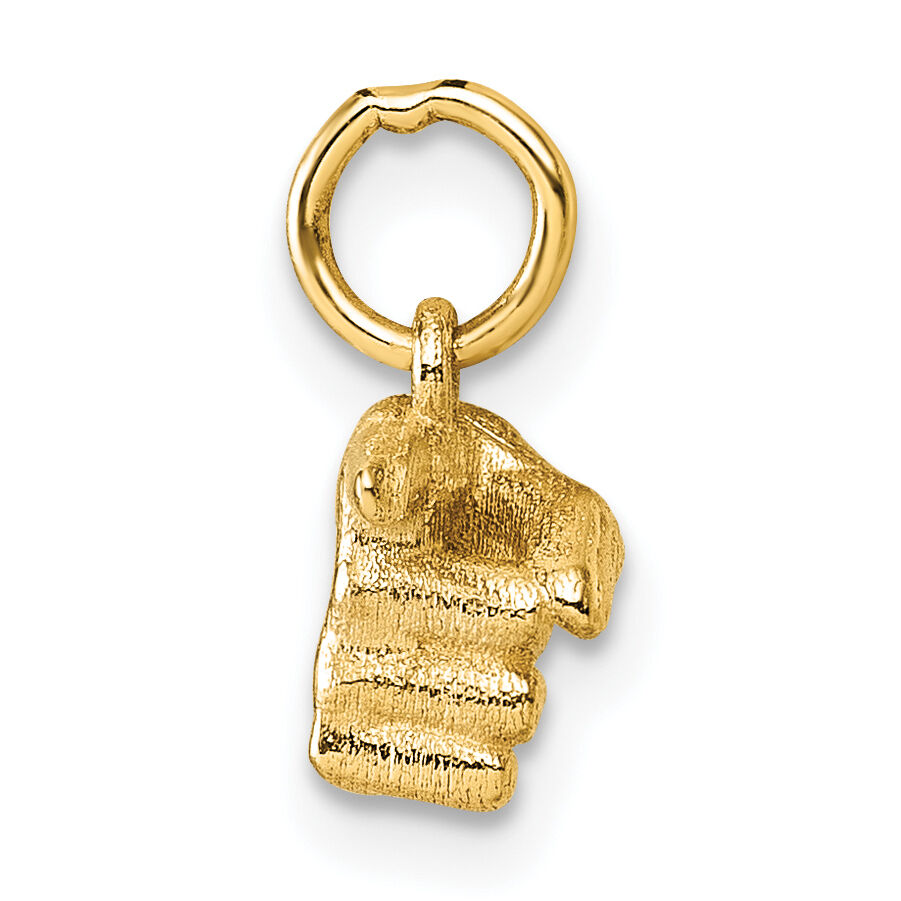 14K Polished 1-Finger Point Hand Pendant-D5802