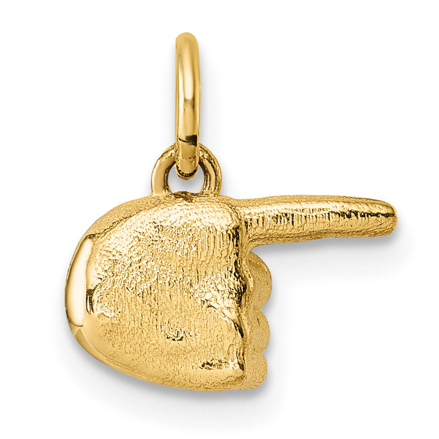 14K Polished 1-Finger Point Hand Pendant-D5802