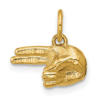 14K Polished 2-Finger Point Hand Pendant-D5803