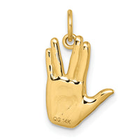 14K Polished Live Long and Prosper Hand Pendant-D5806