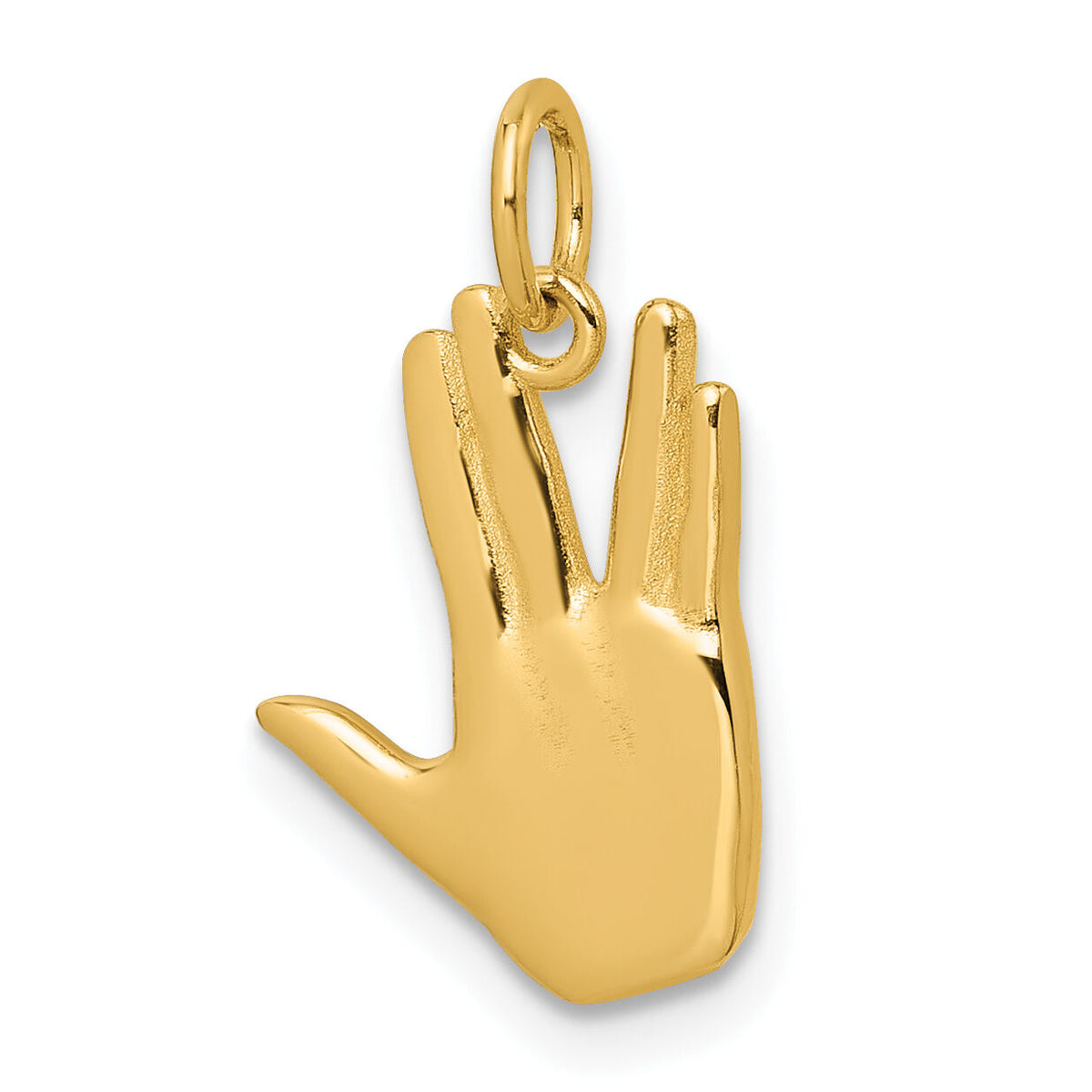 14K Polished Live Long and Prosper Hand Pendant-D5806
