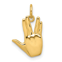 14K Polished Live Long and Prosper Hand Pendant-D5806