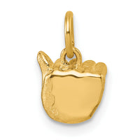 14K American Sign Language Alphabet Fingerspelling Sign A Pendant-D5808A