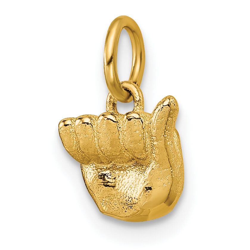 14K American Sign Language Alphabet Fingerspelling Sign A Pendant-D5808A