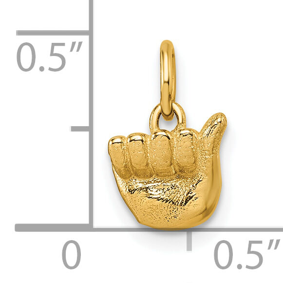 14K American Sign Language Alphabet Fingerspelling Sign A Pendant-D5808A