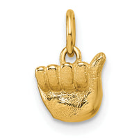 14K American Sign Language Alphabet Fingerspelling Sign A Pendant-D5808A