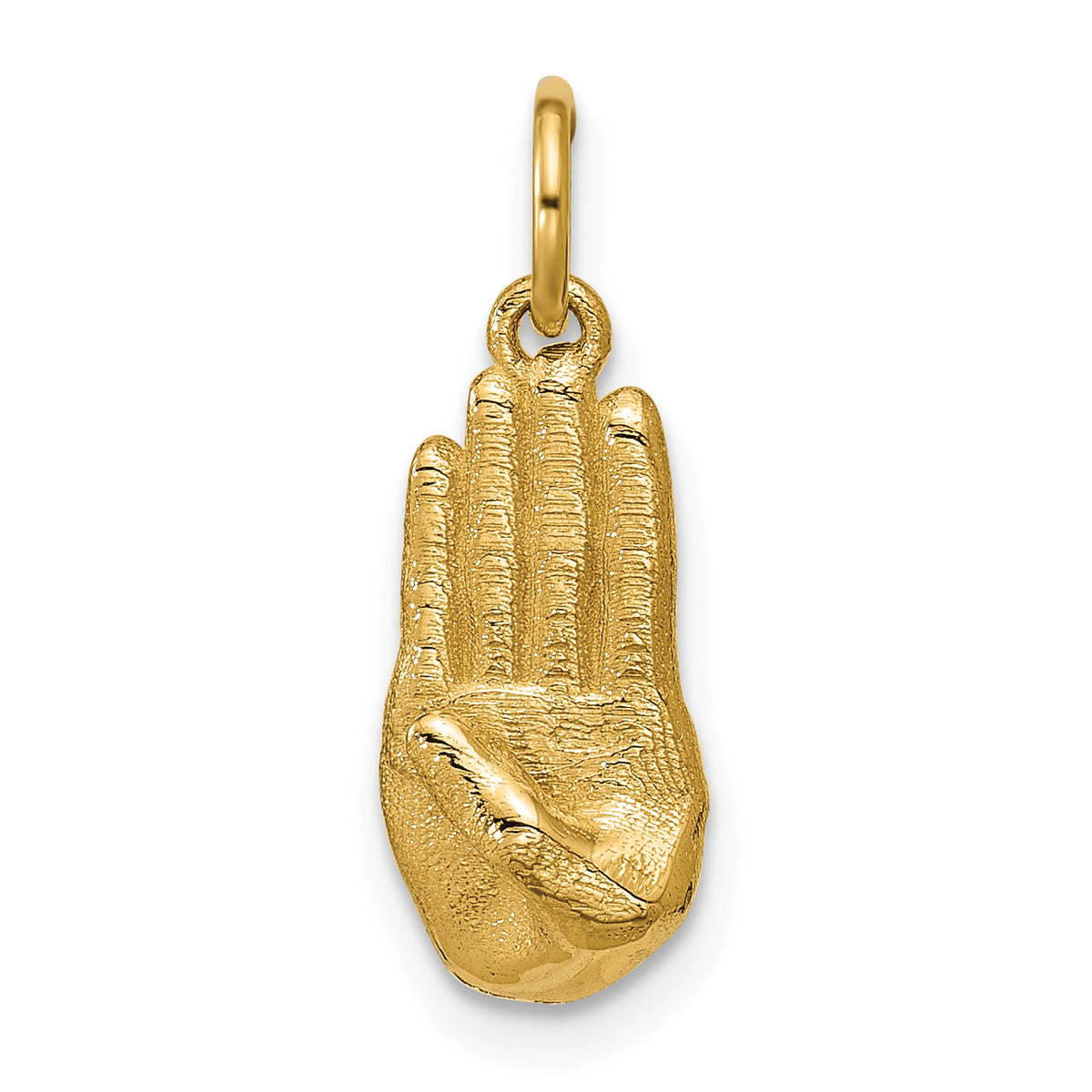 14K American Sign Language Alphabet Fingerspelling Sign B Pendant-D5808B