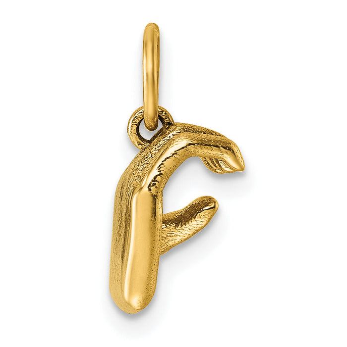14K American Sign Language Alphabet Fingerspelling Sign C Pendant-D5808C