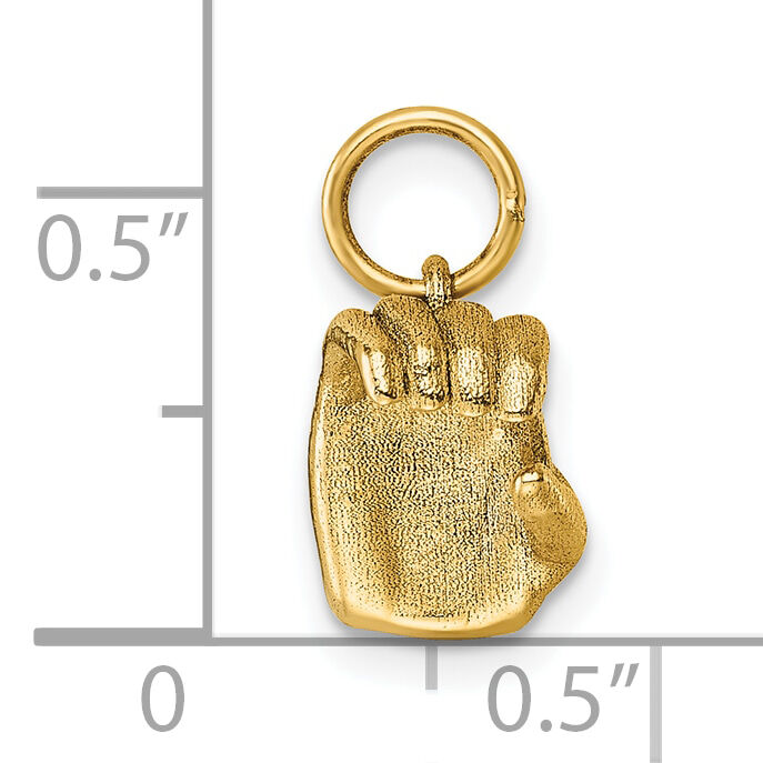 14K American Sign Language Alphabet Fingerspelling Sign C Pendant-D5808C