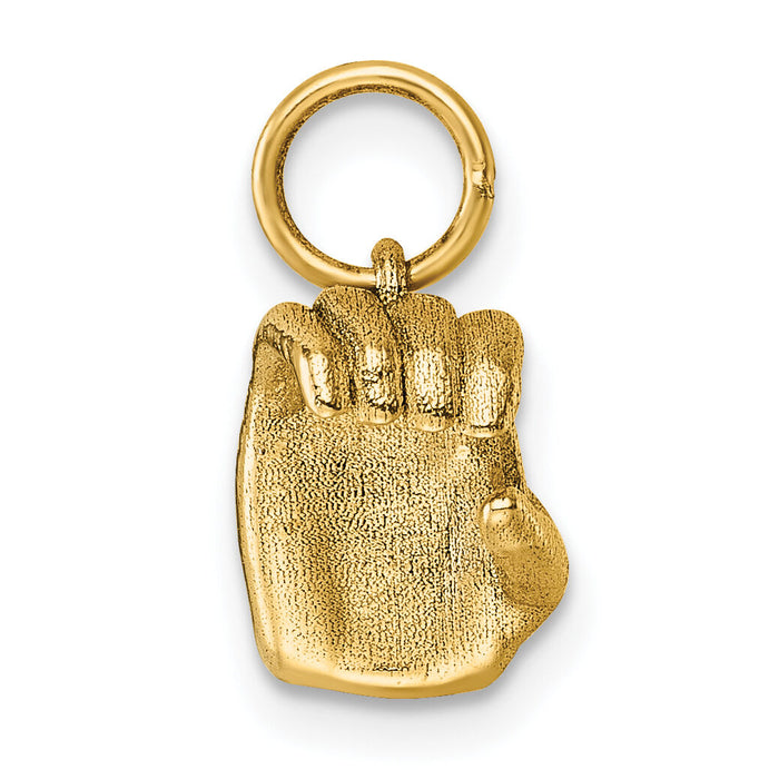 14K American Sign Language Alphabet Fingerspelling Sign C Pendant-D5808C