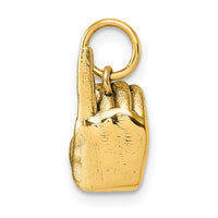 14K American Sign Language Alphabet Fingerspelling Sign D Pendant-D5808D