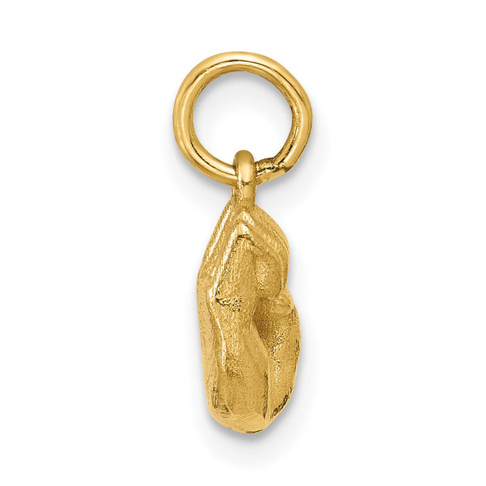 14K American Sign Language Alphabet Fingerspelling Sign E Pendant-D5808E