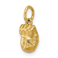 14K American Sign Language Alphabet Fingerspelling Sign E Pendant-D5808E