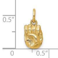 14K American Sign Language Alphabet Fingerspelling Sign E Pendant-D5808E