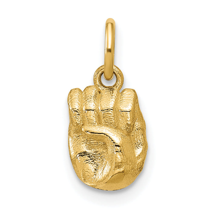 14K American Sign Language Alphabet Fingerspelling Sign E Pendant-D5808E