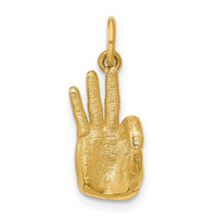 14K American Sign Language Alphabet Fingerspelling Sign F Pendant-D5808F