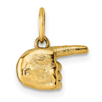 14K American Sign Language Alphabet Fingerspelling Sign G Pendant-D5808G
