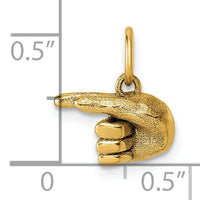 14K American Sign Language Alphabet Fingerspelling Sign G Pendant-D5808G