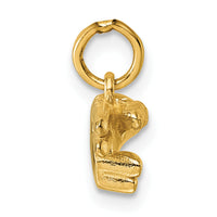 14K American Sign Language Alphabet Fingerspelling Sign H Pendant-D5808H