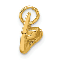 14K American Sign Language Alphabet Fingerspelling Sign I Pendant-D5808I