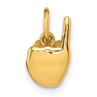 14K American Sign Language Alphabet Fingerspelling Sign I Pendant-D5808I