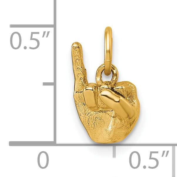 14K American Sign Language Alphabet Fingerspelling Sign I Pendant-D5808I