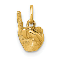 14K American Sign Language Alphabet Fingerspelling Sign I Pendant-D5808I
