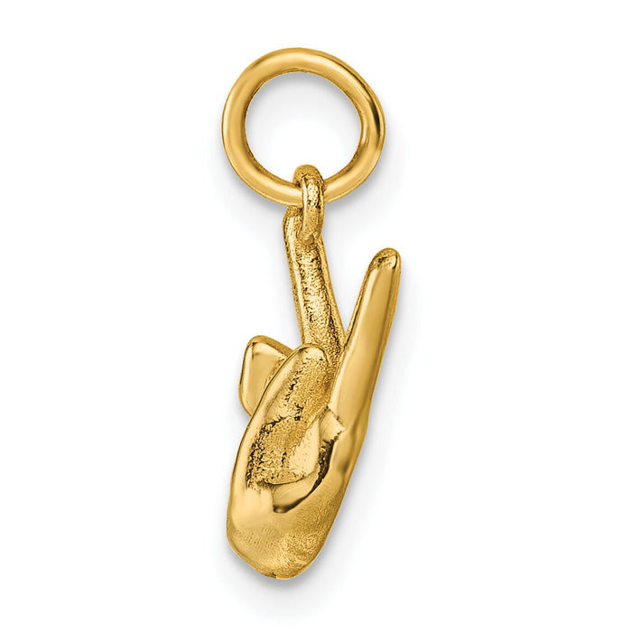 14K American Sign Language Alphabet Fingerspelling Sign K Pendant-D5808K