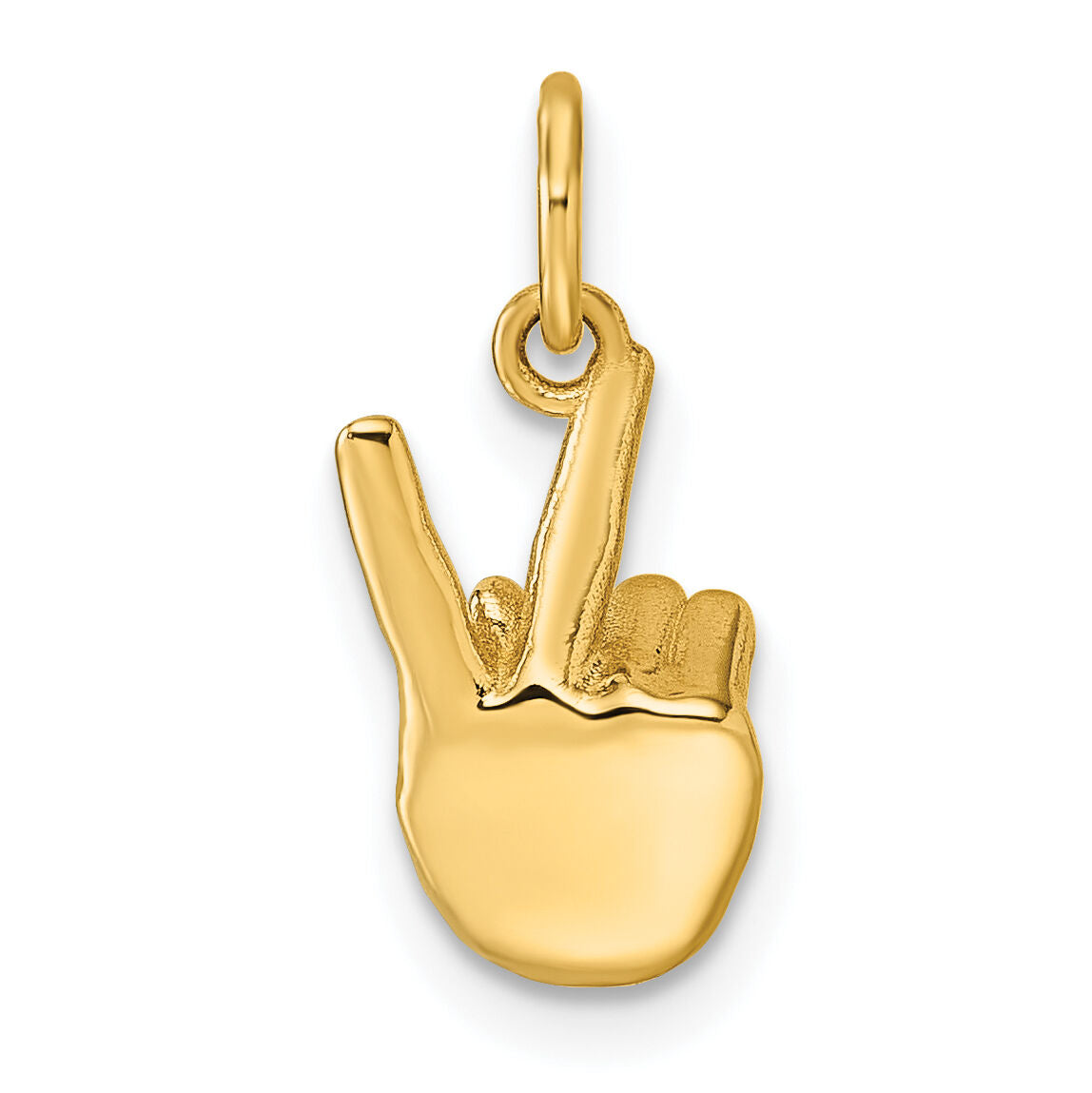 14K American Sign Language Alphabet Fingerspelling Sign K Pendant-D5808K