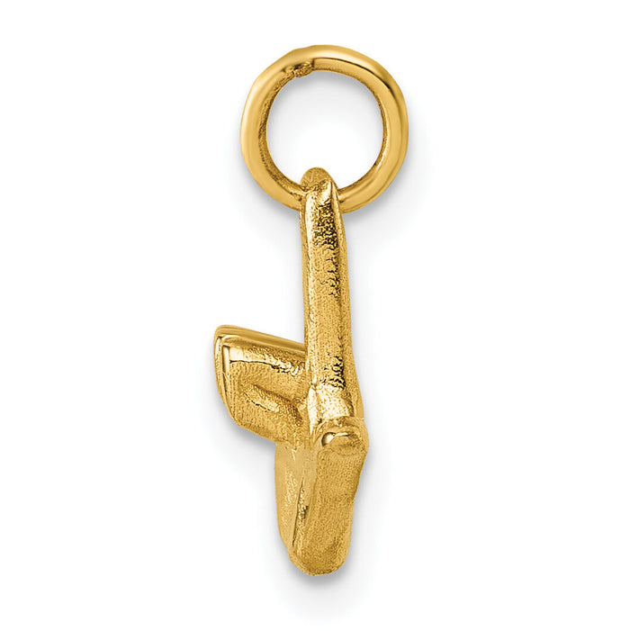 14K American Sign Language Alphabet Fingerspelling Sign L Pendant-D5808L