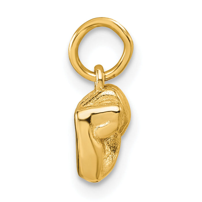 14K American Sign Language Alphabet Fingerspelling Sign M Pendant-D5808M