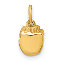 14K American Sign Language Alphabet Fingerspelling Sign M Pendant-D5808M