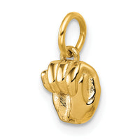 14K American Sign Language Alphabet Fingerspelling Sign M Pendant-D5808M