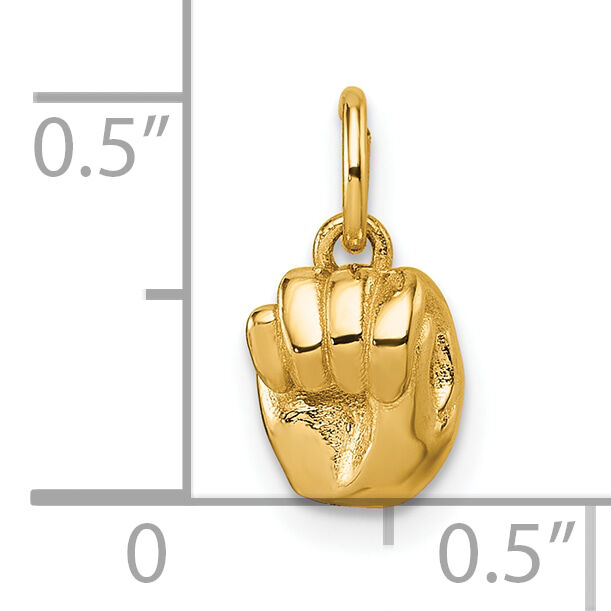14K American Sign Language Alphabet Fingerspelling Sign M Pendant-D5808M