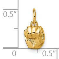 14K American Sign Language Alphabet Fingerspelling Sign M Pendant-D5808M