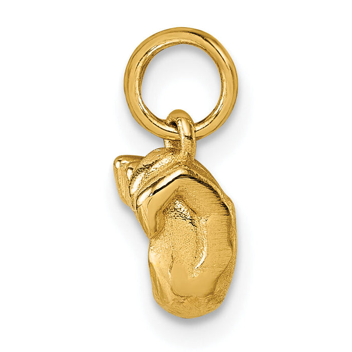 14K American Sign Language Alphabet Fingerspelling Sign N Pendant-D5808N