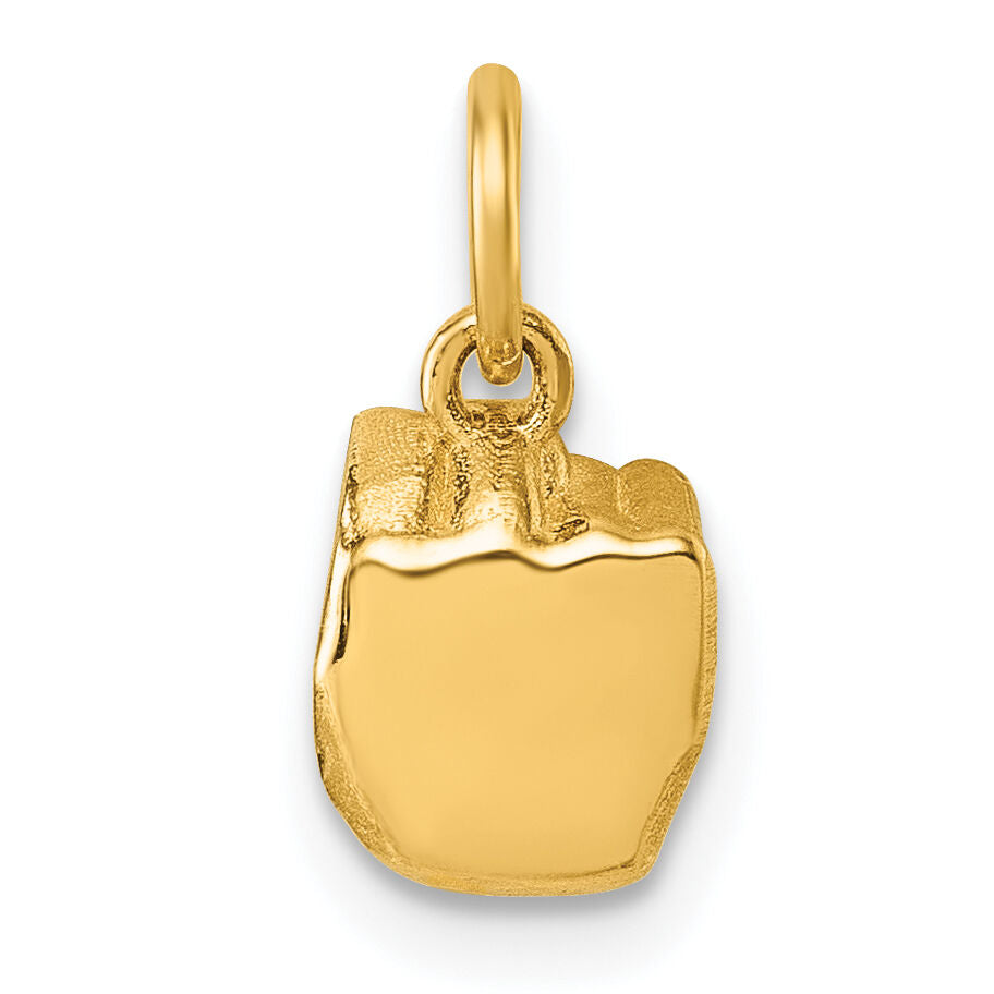 14K American Sign Language Alphabet Fingerspelling Sign N Pendant-D5808N