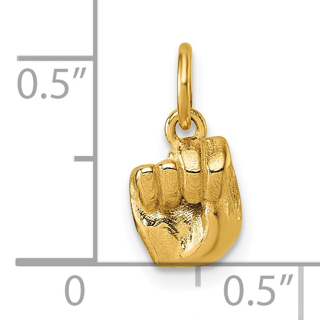 14K American Sign Language Alphabet Fingerspelling Sign N Pendant-D5808N