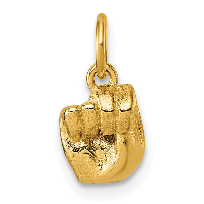 14K American Sign Language Alphabet Fingerspelling Sign N Pendant-D5808N
