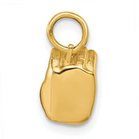 14K American Sign Language Alphabet Fingerspelling Sign O Pendant-D5808O