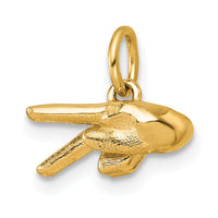 14K American Sign Language Alphabet Fingerspelling Sign P Pendant-D5808P