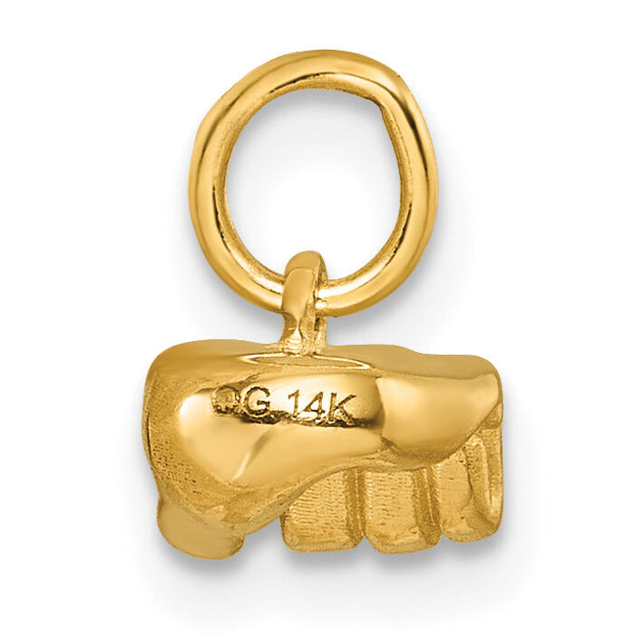 14K American Sign Language Alphabet Fingerspelling Sign Q Pendant-D5808Q